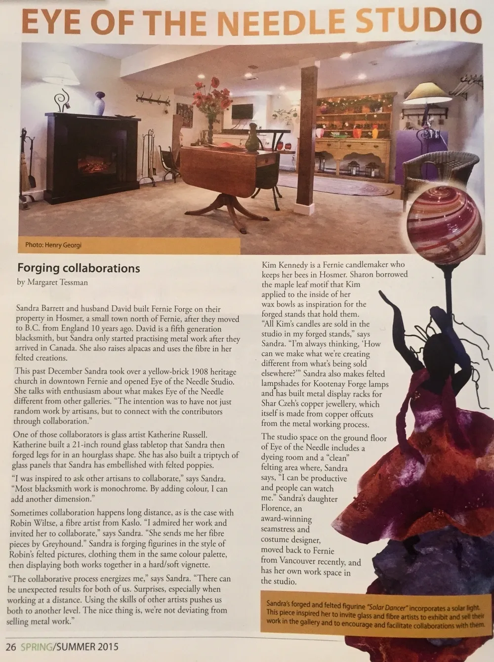 A magazine article about an old fashioned fireplace.