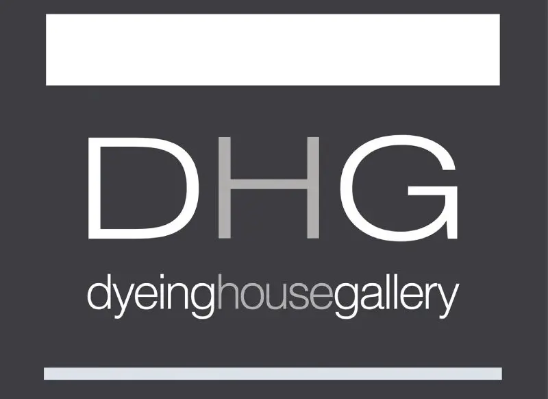 A black and white logo for dyeing house gallery.