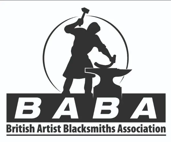 A black and white logo of the british artist blacksmiths association.